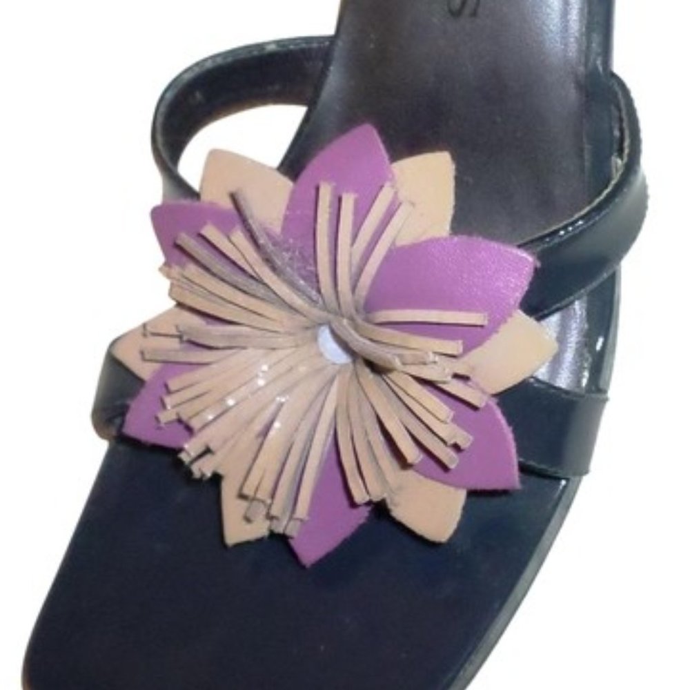 Two Lips Blue Jasmine Unique Wood Sandal Platforms